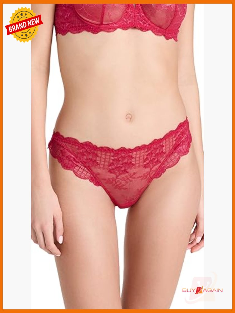 Floral Lace Tanga Panties Size L Low Rise Invisible Seamless Scalloped